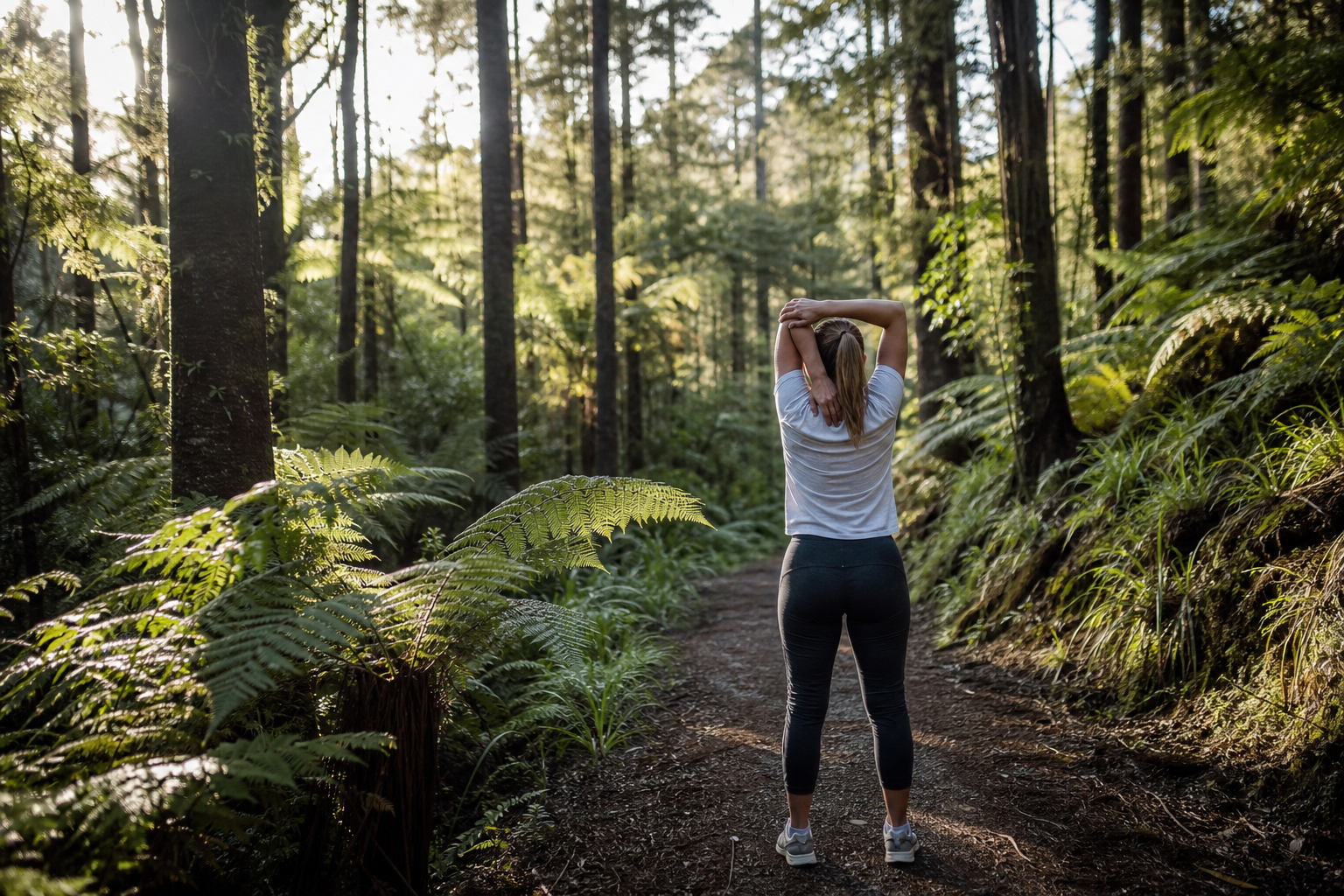 Forest trail setting for outdoor recovery practice