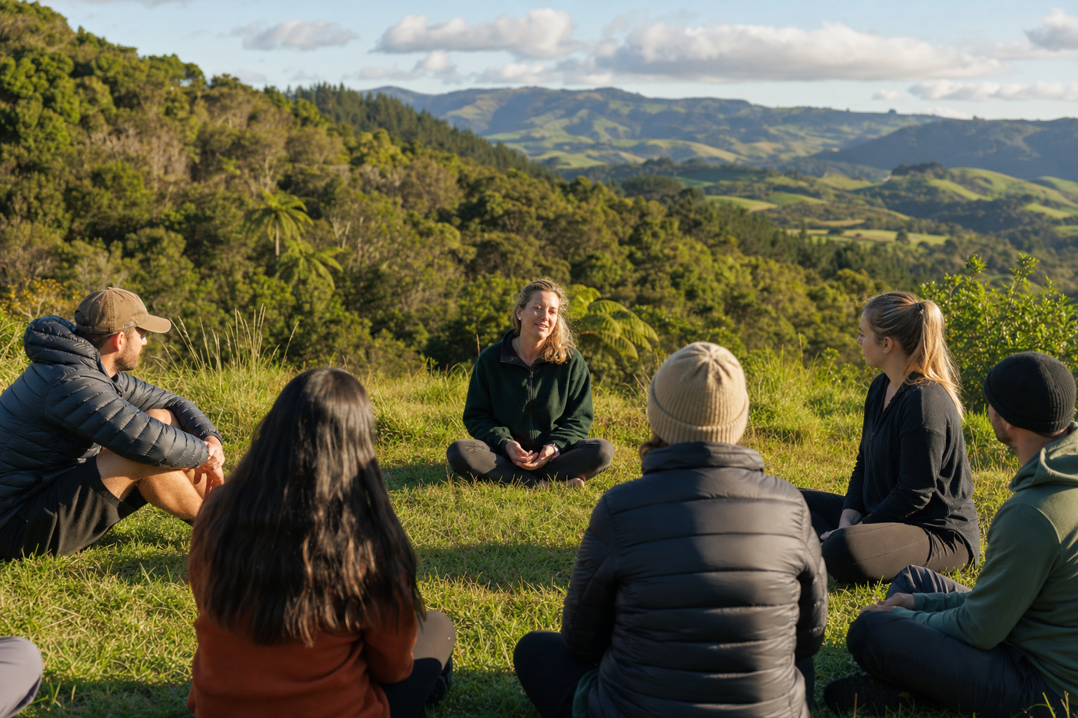 Guided Trail Recovery Session in New Zealand outdoors